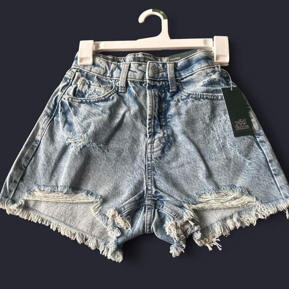 wild fable Pants - Wild Fable Women's Denim high-waisted light wash shorts with Raw Hem